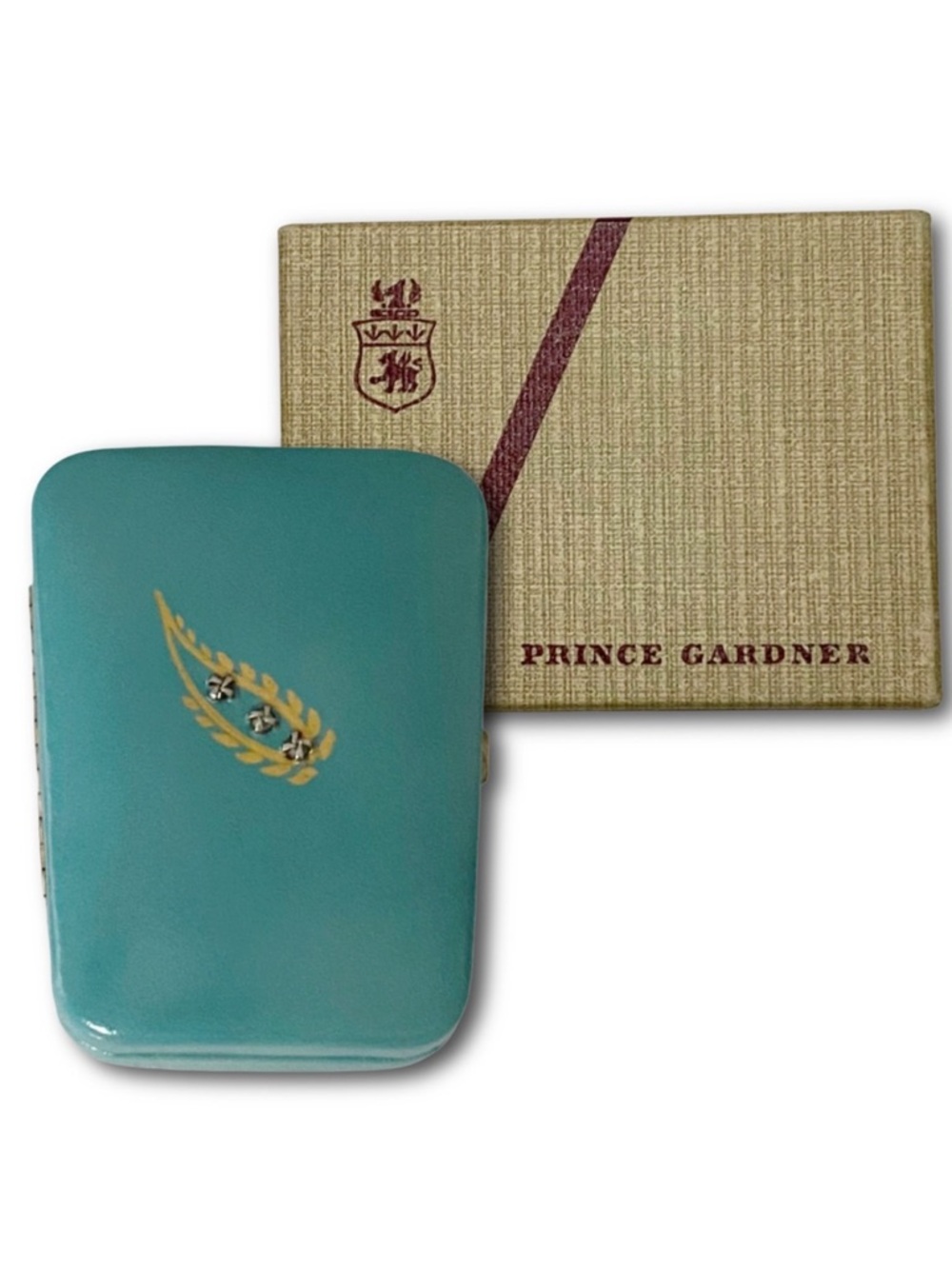 Prince Princess Gardner Vintage Hard Cover Key Keeper Case Robin’s Egg Blue